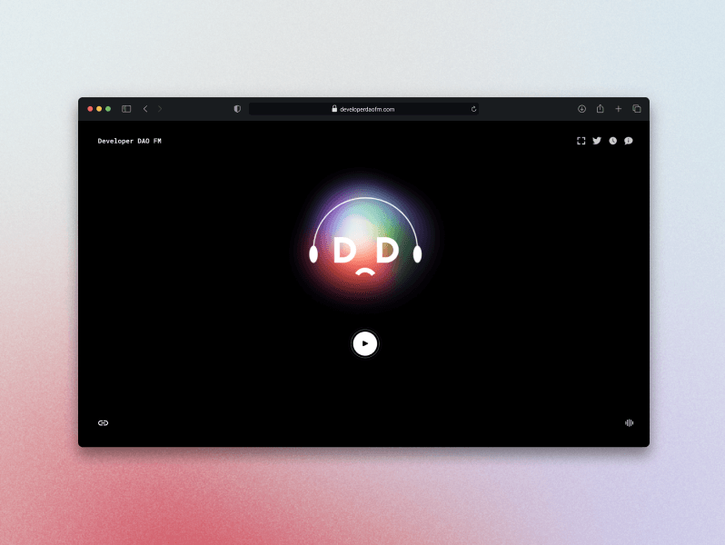 DeveloperDAO FM website overview