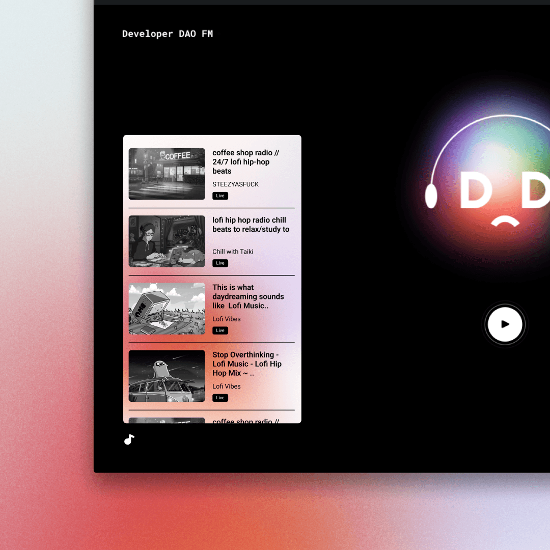 Music channel switching interface