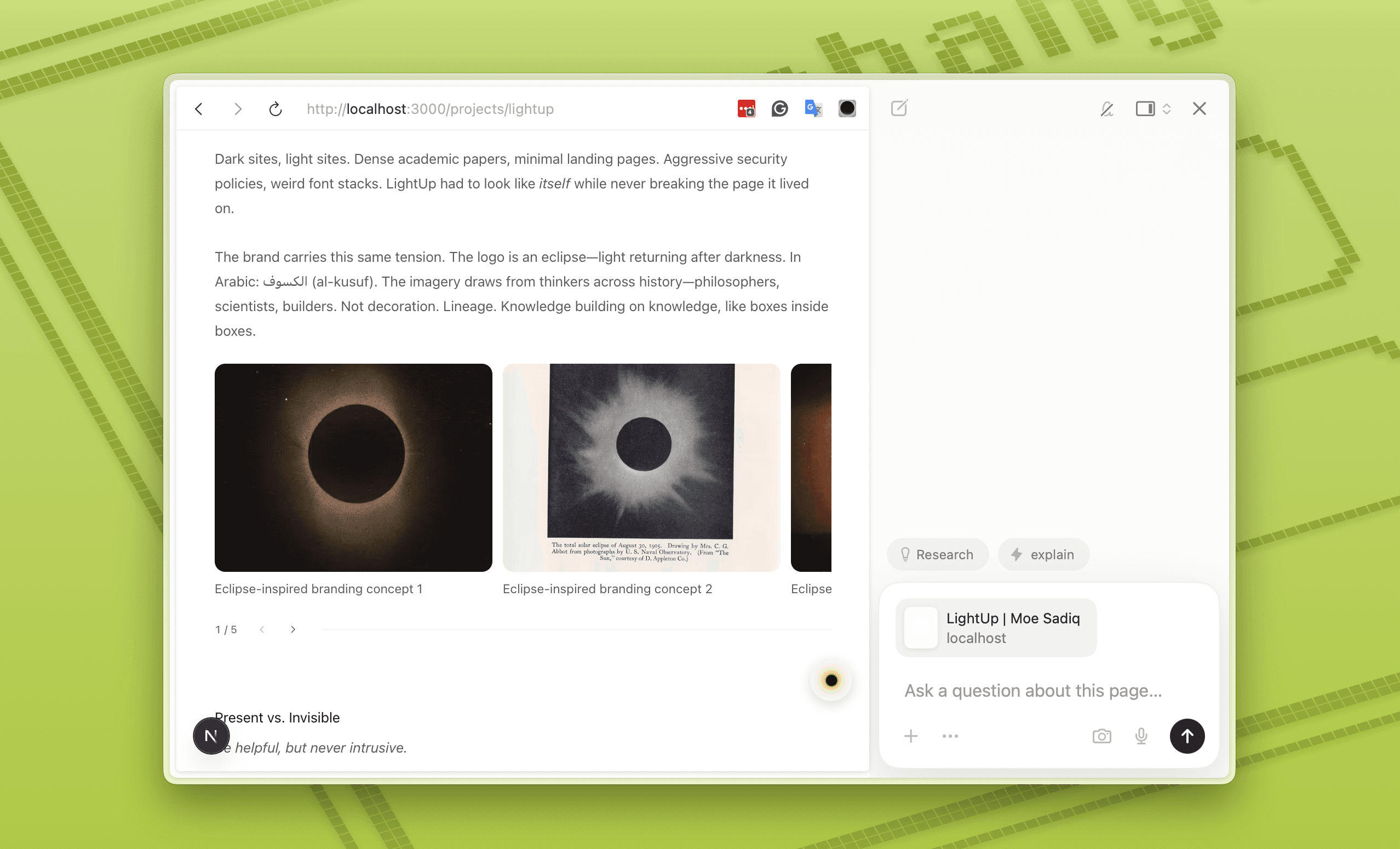 Dia browser light mode interface