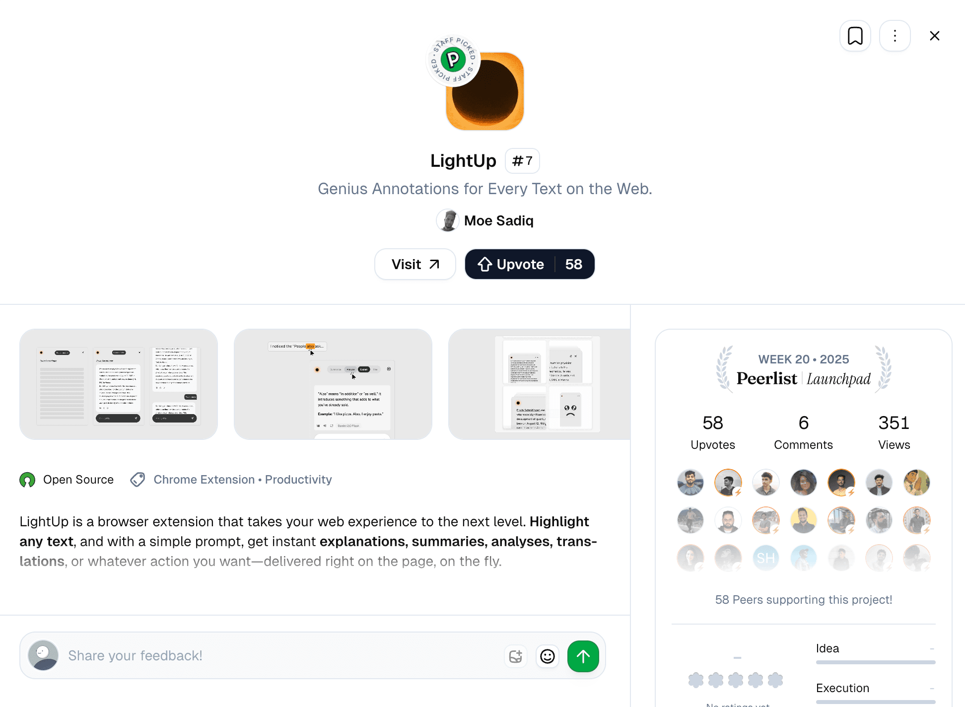 LightUp on Peerlist