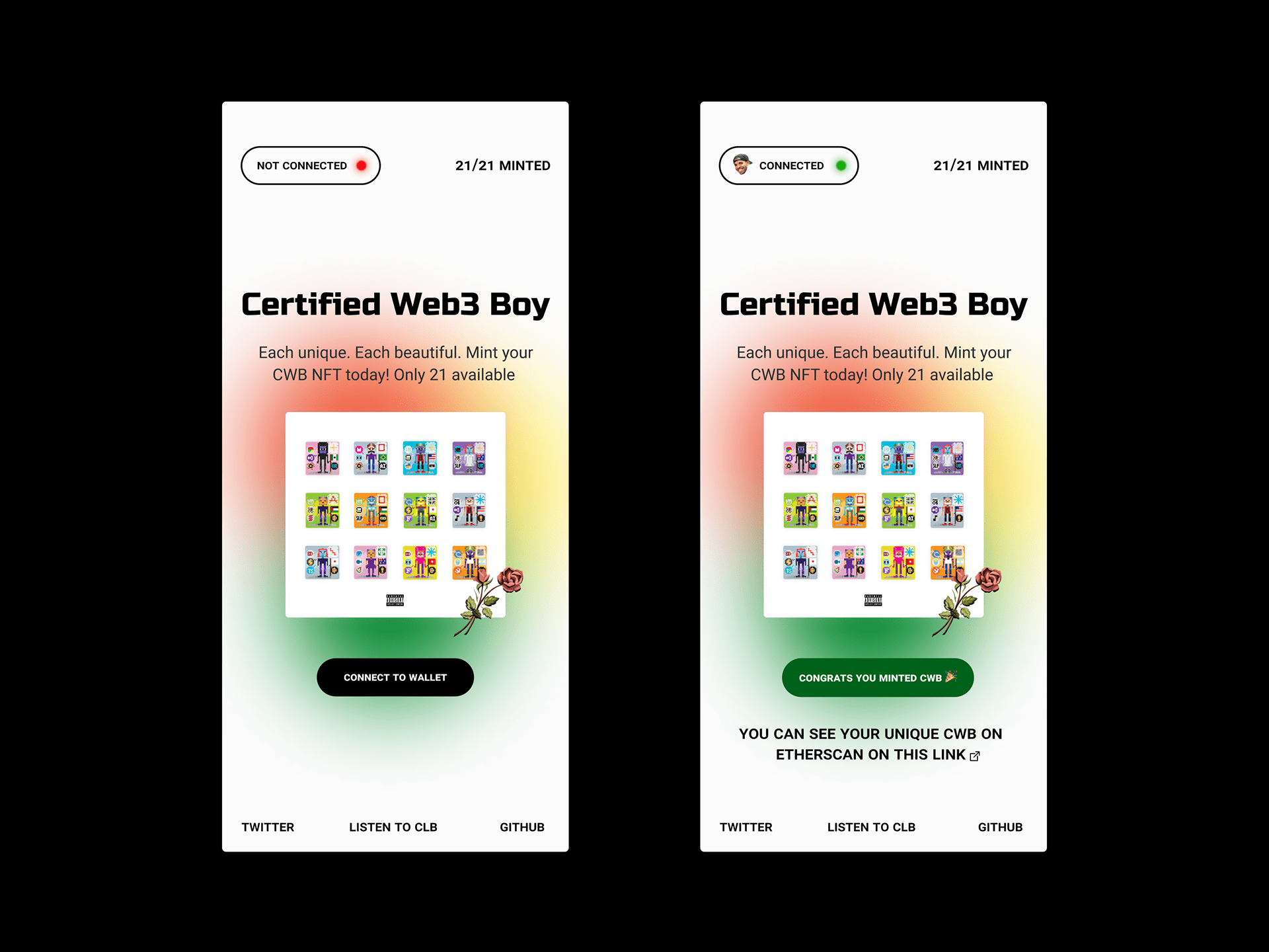 Web3 Boy mobile version
