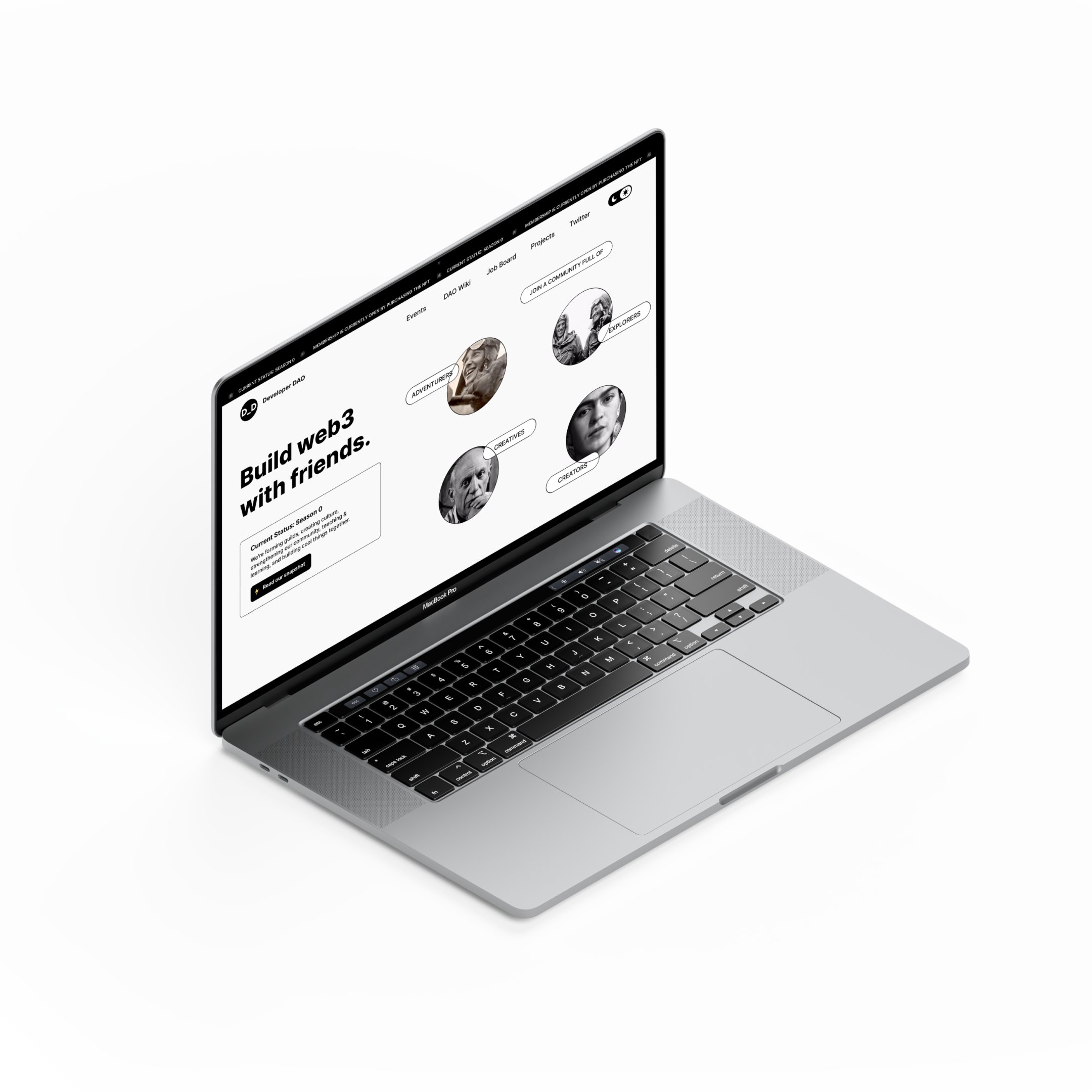 DeveloperDAO website design process